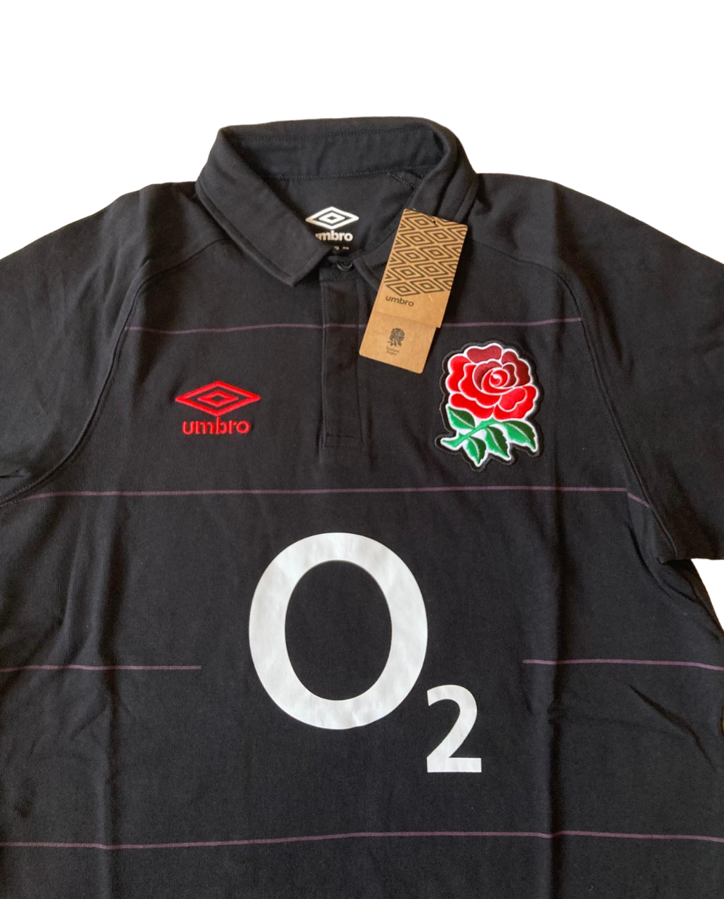 Angleterre Rugby Match Polo Noir 2022-23 (M/L/XXL)